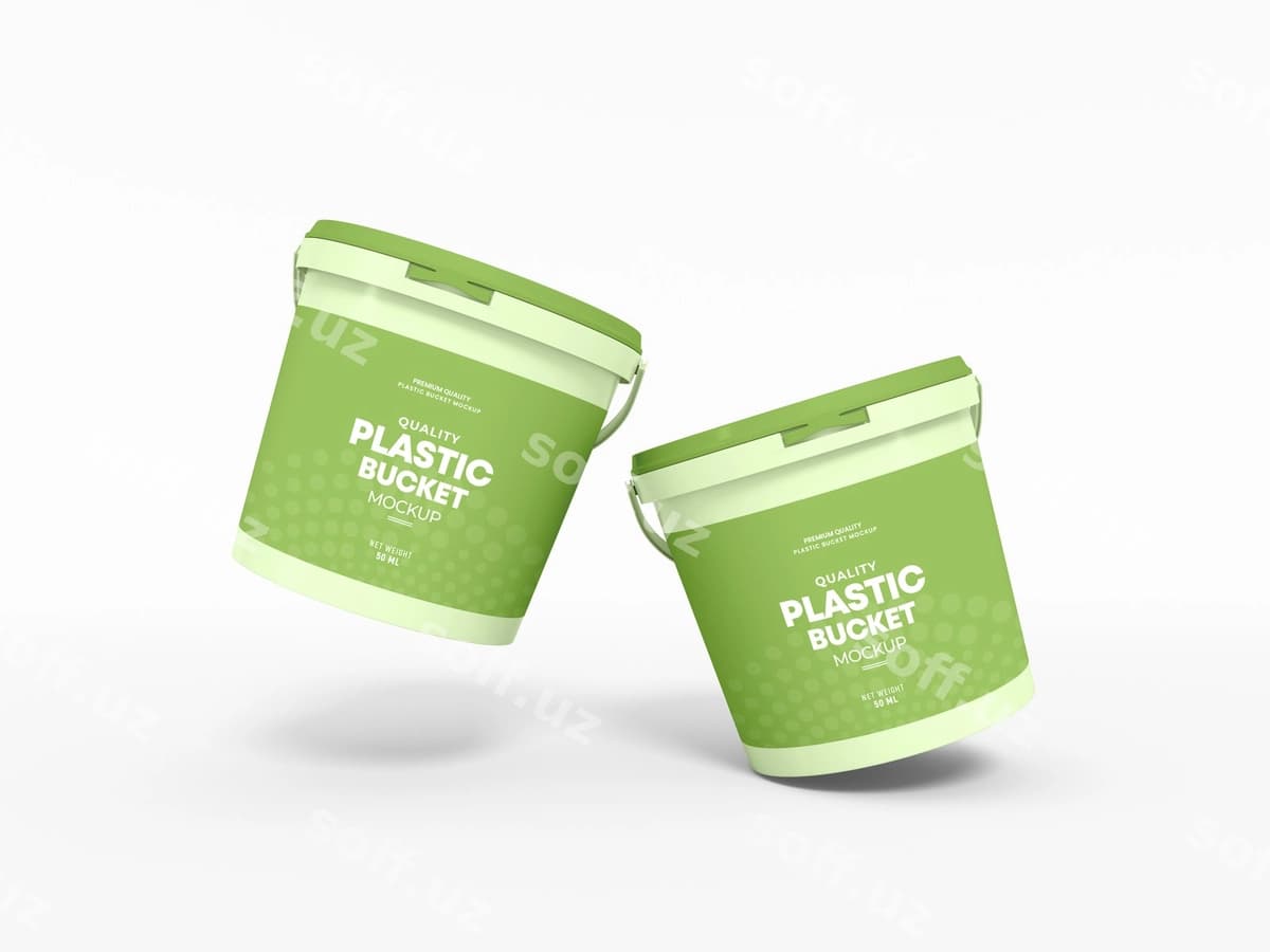 Plastik chelak qadoqlash maketi | Plastic bucket packaging mockup