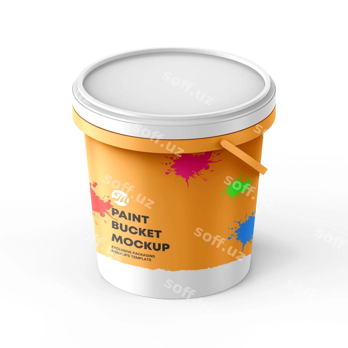 Plastik bo'yoq chelak maketi | Plastic paint bucket mockup
