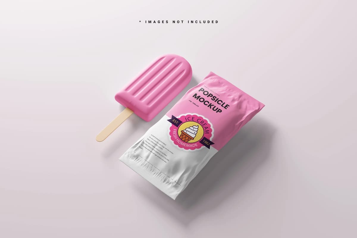 "Ananas" so'zi tushirilgan pushti muzqaymoq paketi | Pink ice cream package with word pineapple it