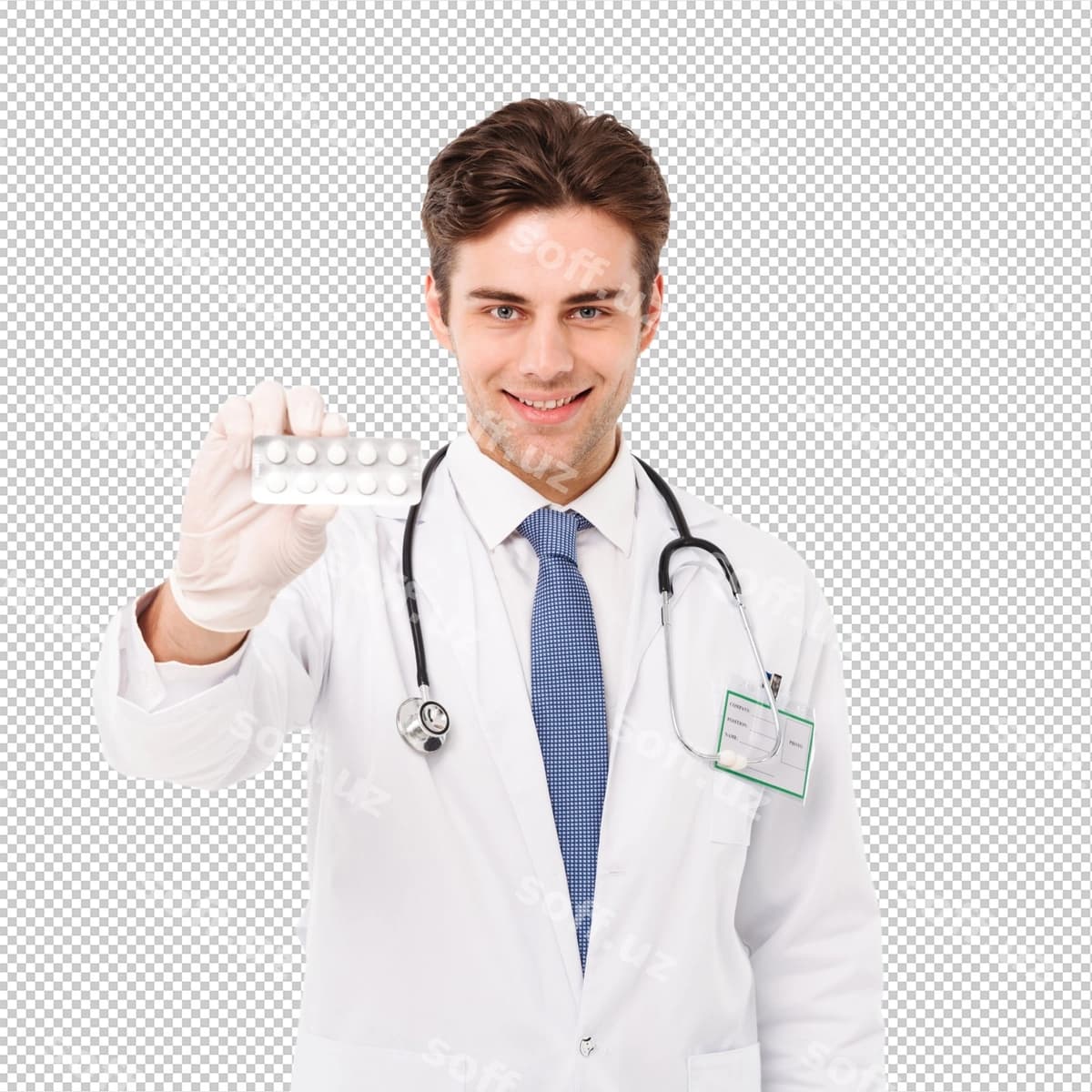 O'zbekcha tarjima: | Portrait confident young male doctor