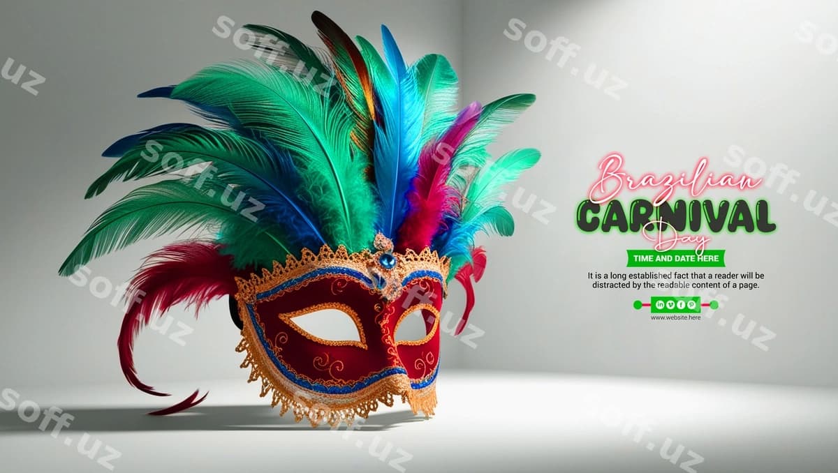 Poster karnaval maska bilan uni | Poster carnival with mask it