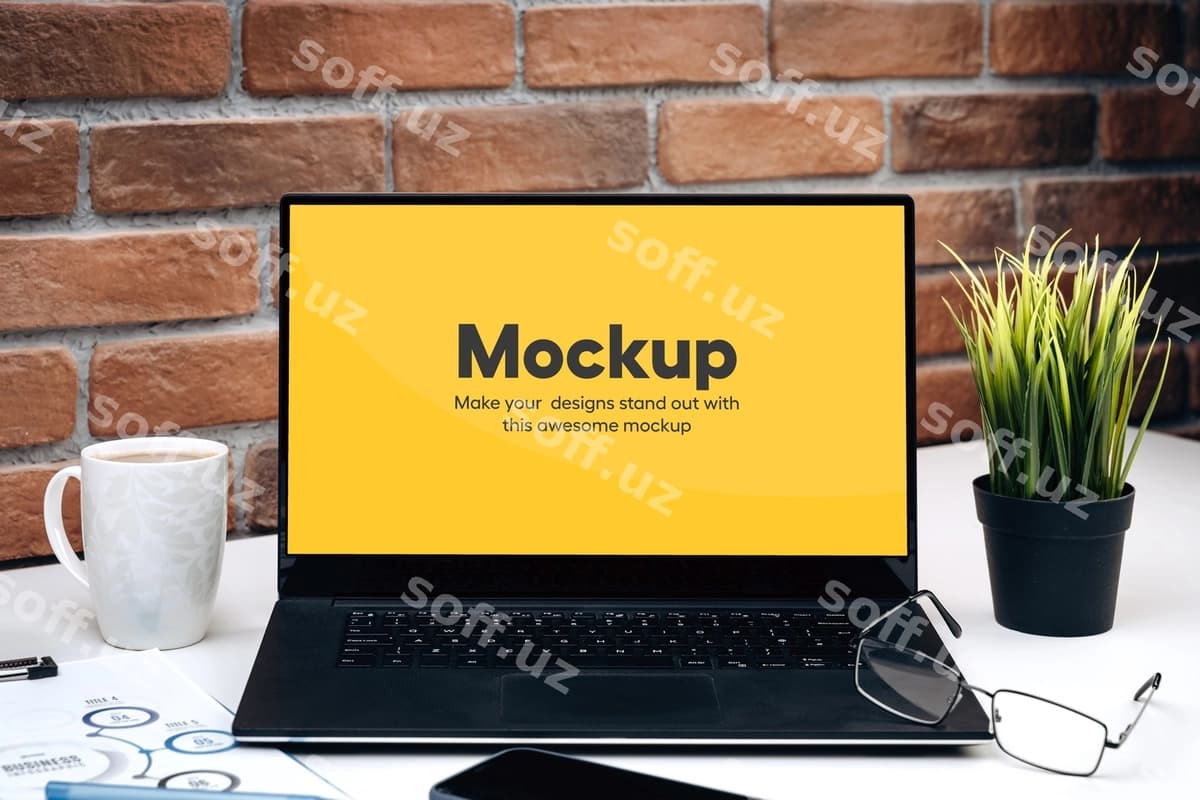 Premium psd noutbuk maketi | Premium psd laptop mockup