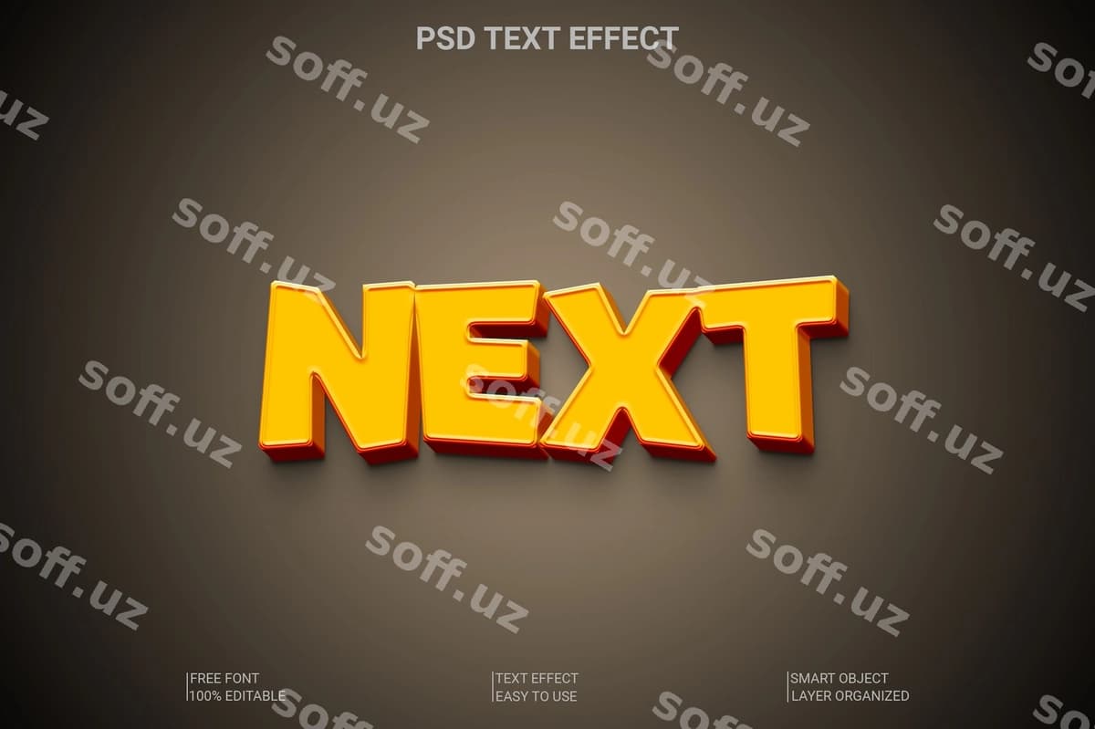 Psd 3d matn uslubi effekti | Psd 3d text style effect