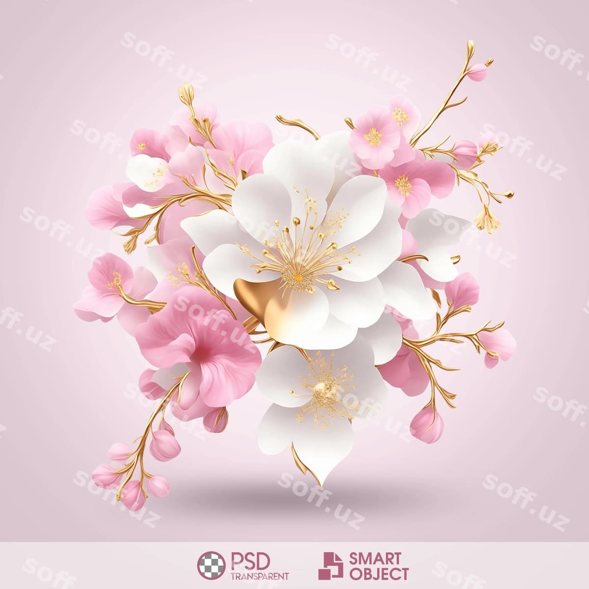 Psd olcha guli shaffof fonda | Psd cherry blossom transparent background