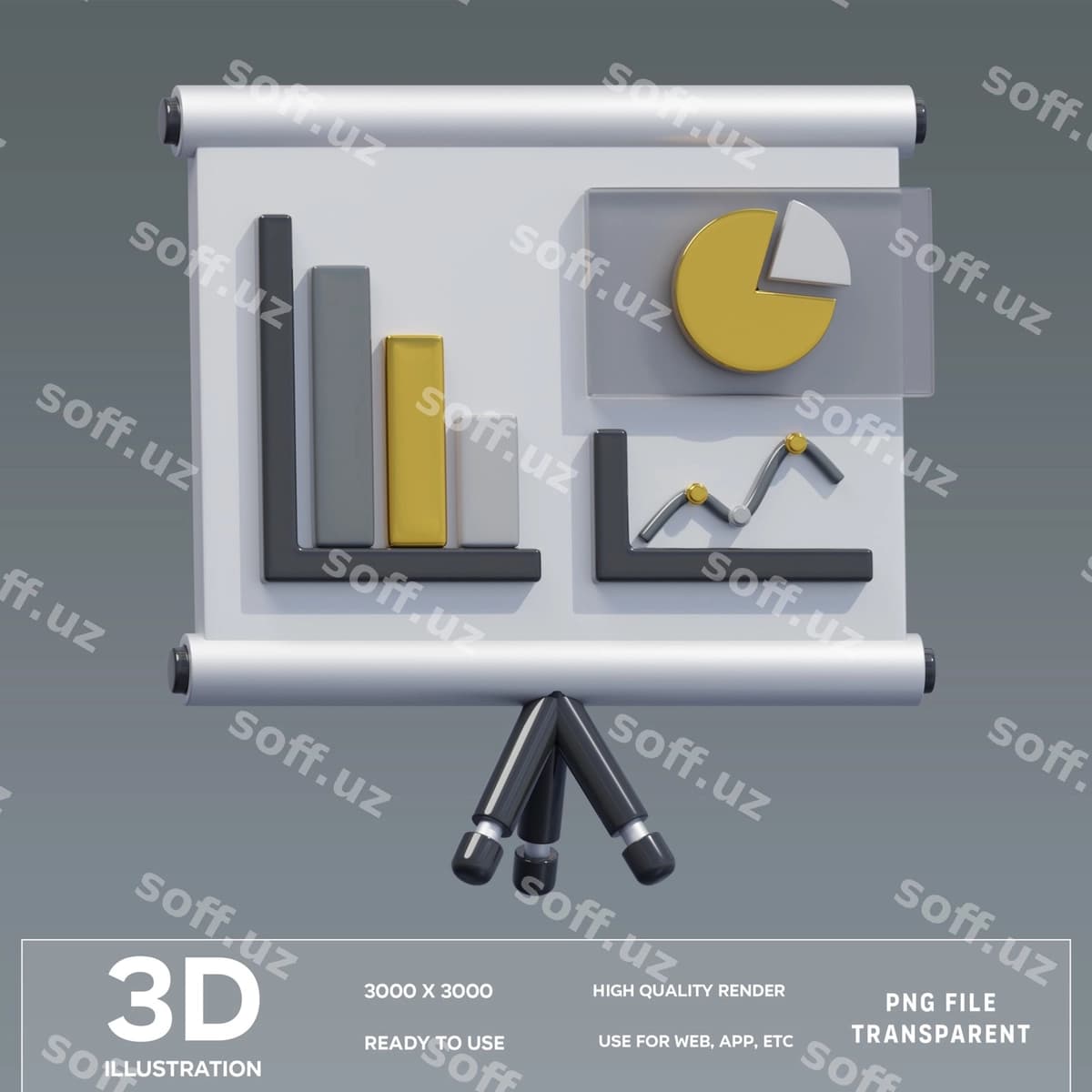 Psd prezentatsiyasi uch o'lchovli illustratsiya | Psd presentation 3d illustration