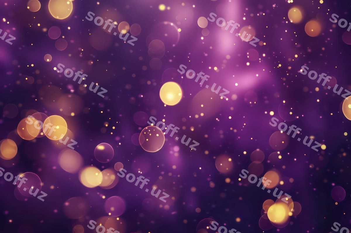Binafshe orqa fonda oltin yorqinliklar bilan | Purple background with golden lights
