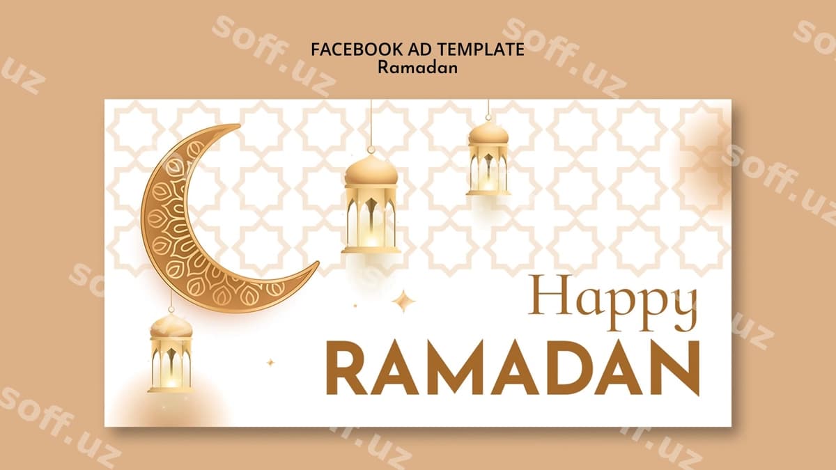 Ramazon bayrami Facebook shabloni | Ramadan celebration facebook template