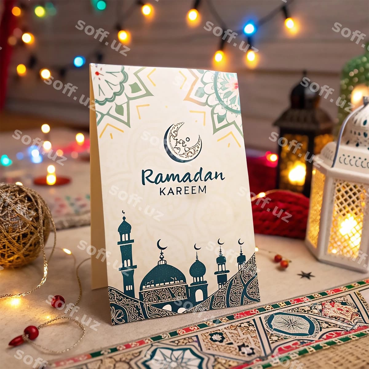 Ramazon kareem tabrik kartasi | Ramadan kareem greeting card