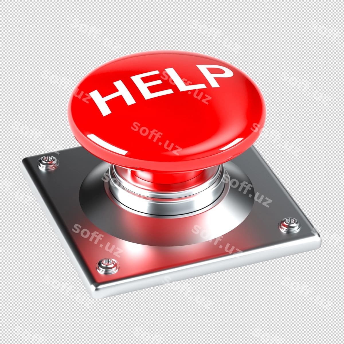 Yordam belgisi bilan qizil favqulodda tugma | Red emergency button with help sign