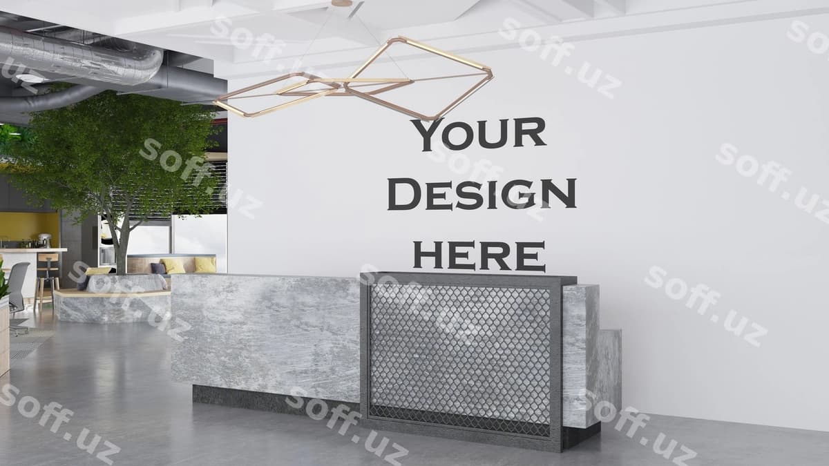 Retsept devori maketi | Reseption wall mockup