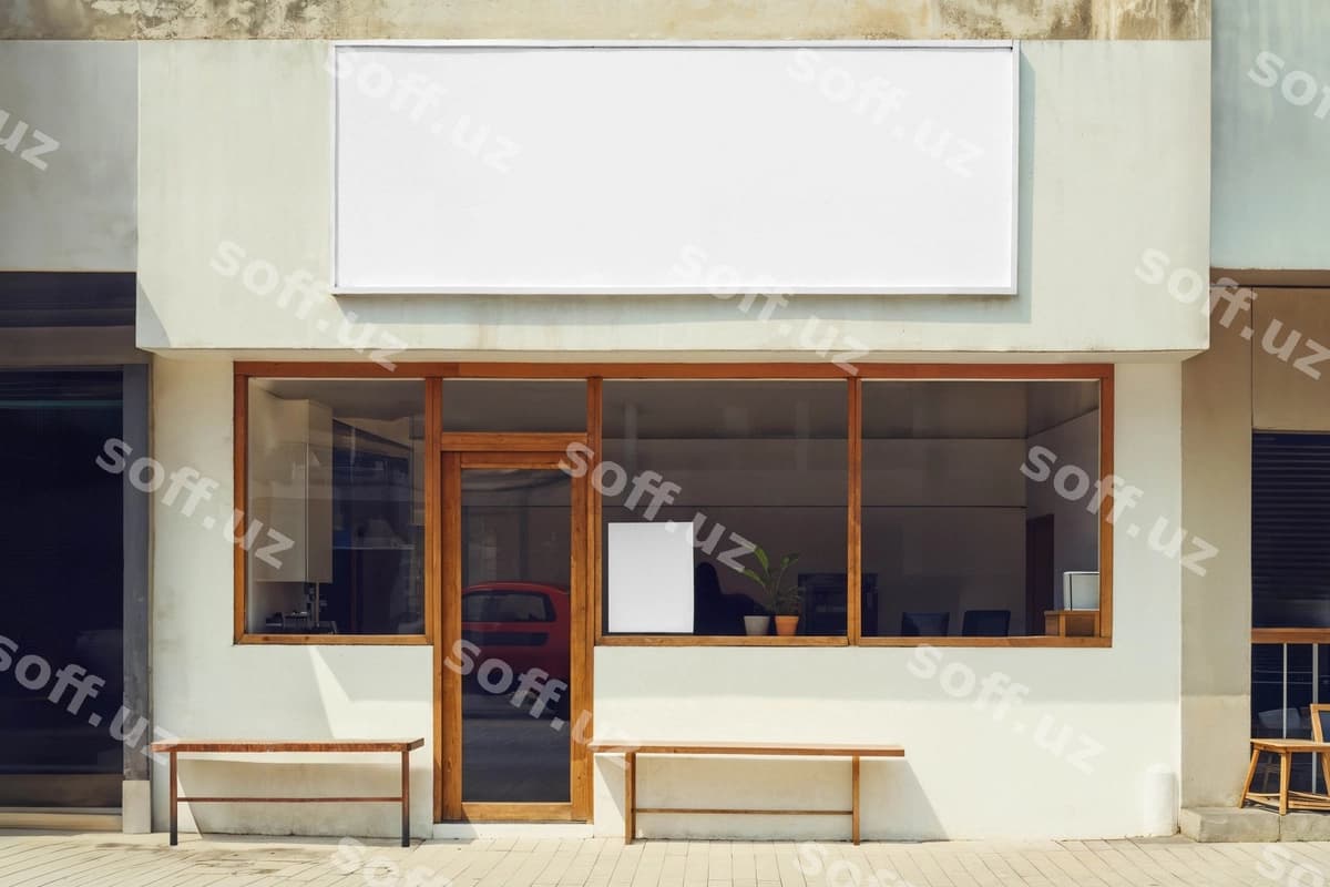 Restoran oldi namunasi | Restaurant front mockup