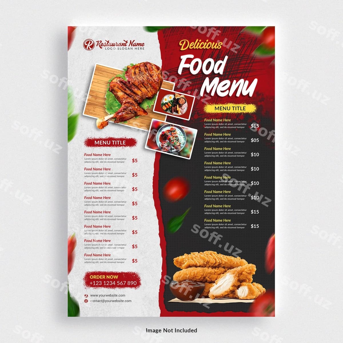 Restoranlar ovqat menyusi dizayn shabloni | Restaurants food menu design template