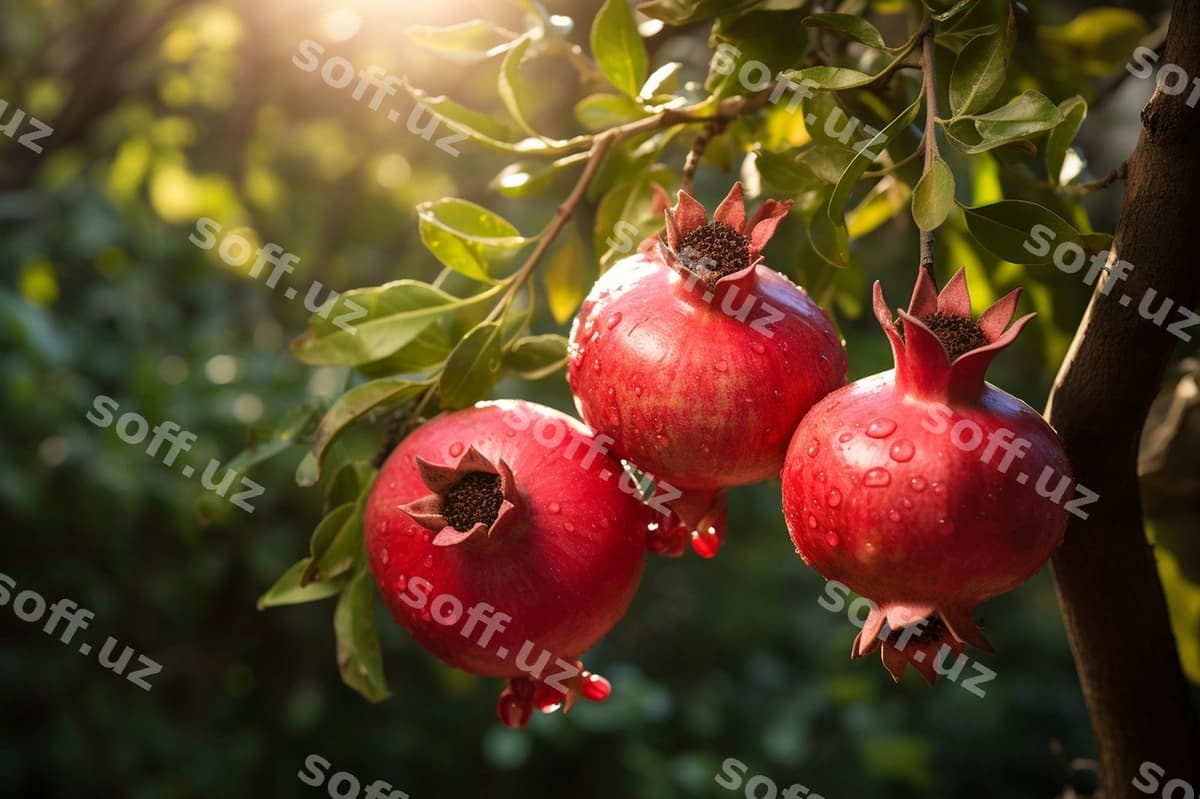 O'tgan anorlar bog | Ripe pomegranates garden
