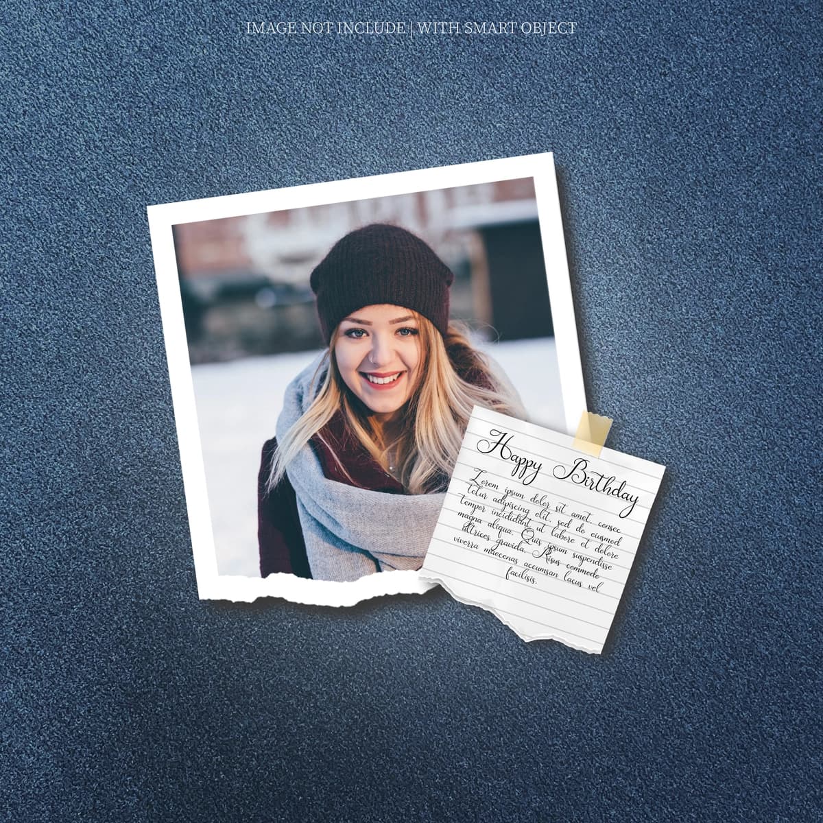 Tug'ilgan kuningiz bilan tabrik kartasi foto moodboard premium psd | Happy birthday greeting card photo moodboard premium psd