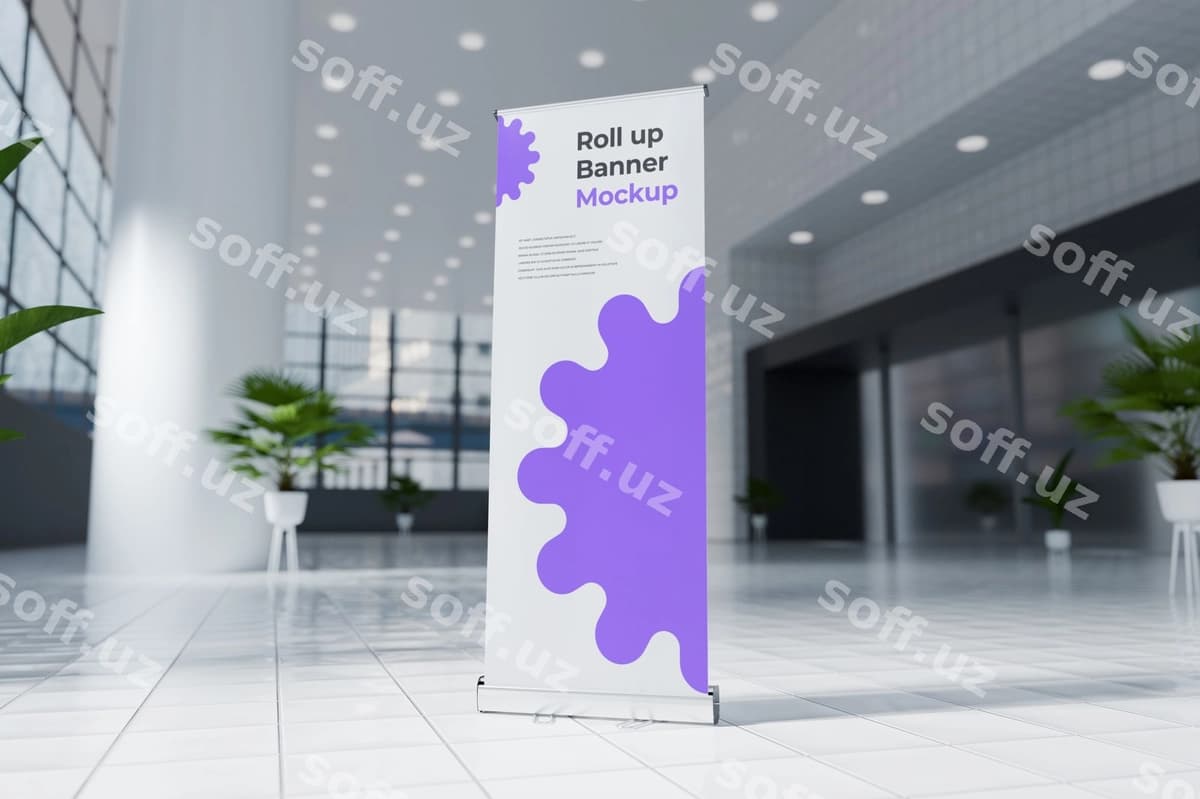 Bannerni o'rash maketi | Roll up banner mockup