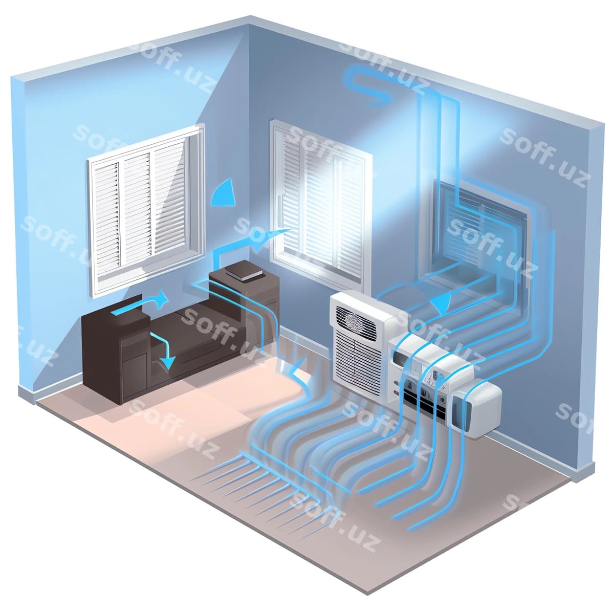 Xona konditsioner bilan | Room with air conditioning