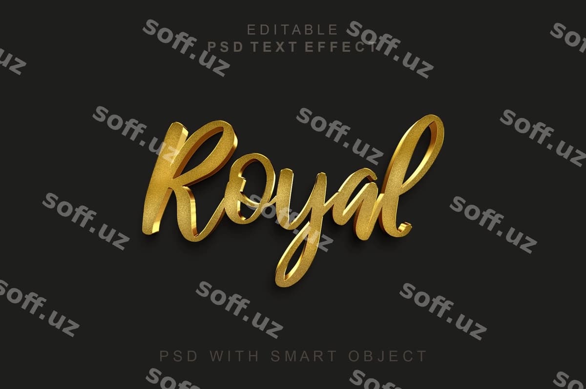 Mulkiy 3d matn effekti | Royal 3d text effect
