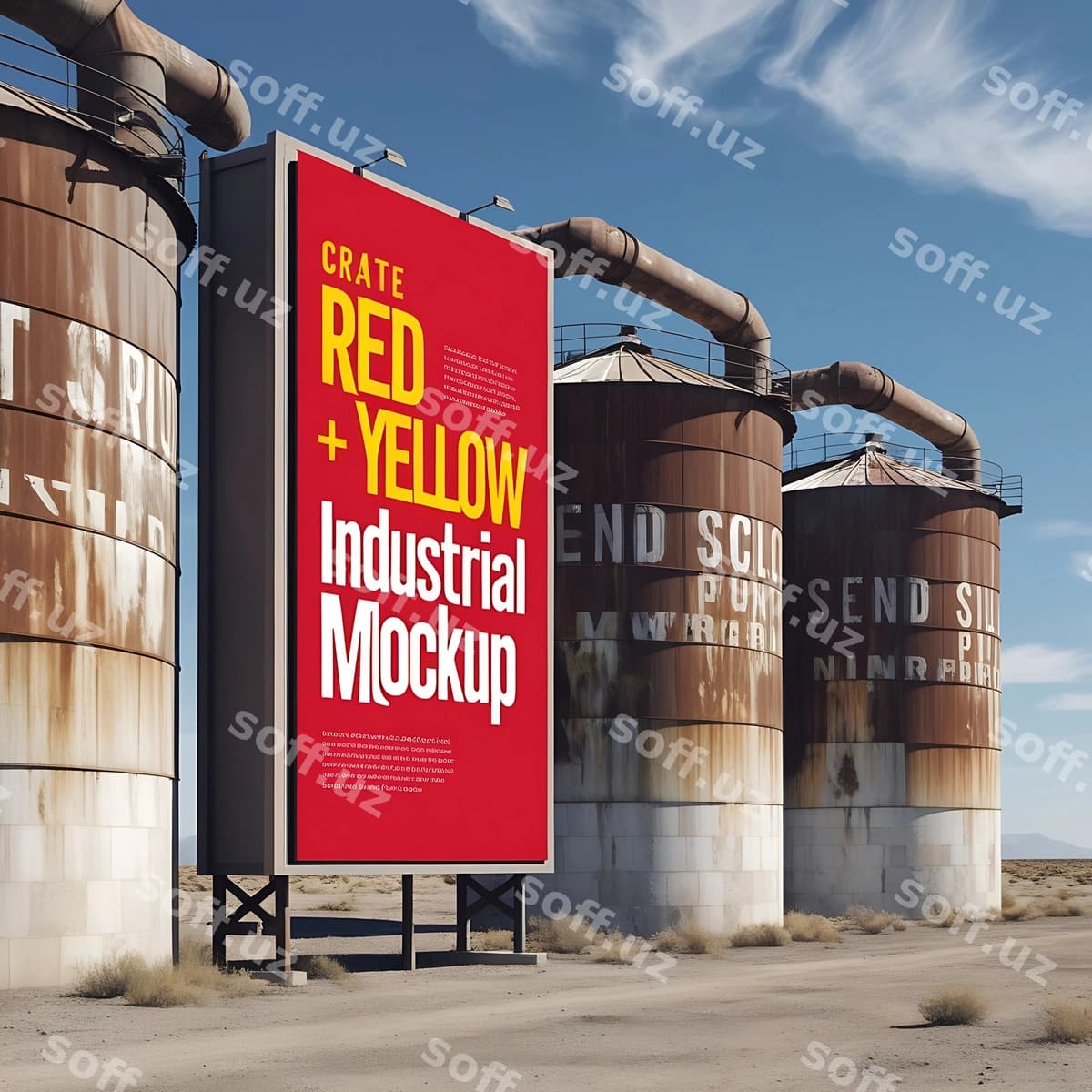 Dehqoniy billboard mockup | Rustic billboard mockup