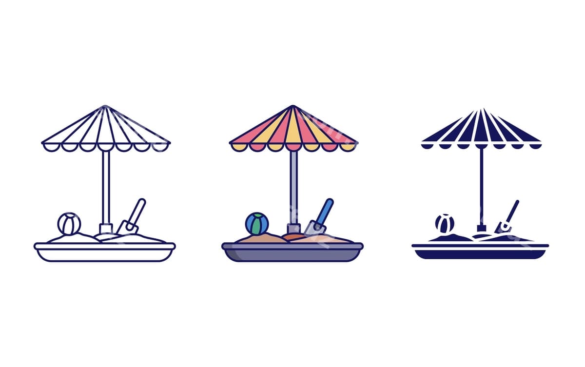 Qum qutisi vektor ikonasi | Sand box vector icon