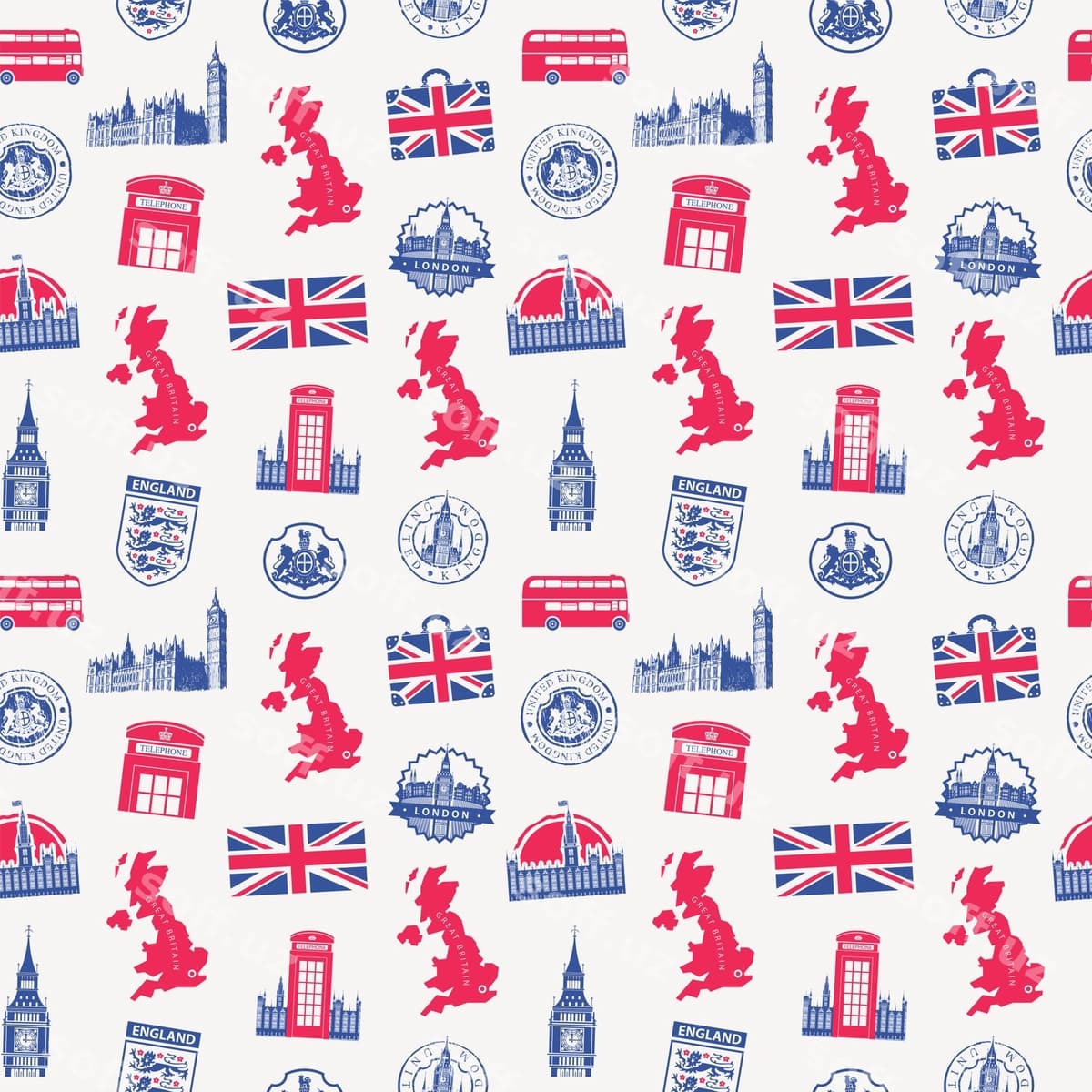 Buyuk Britaniya uchun uzluksiz fon mavzusi | Seamless background uk theme