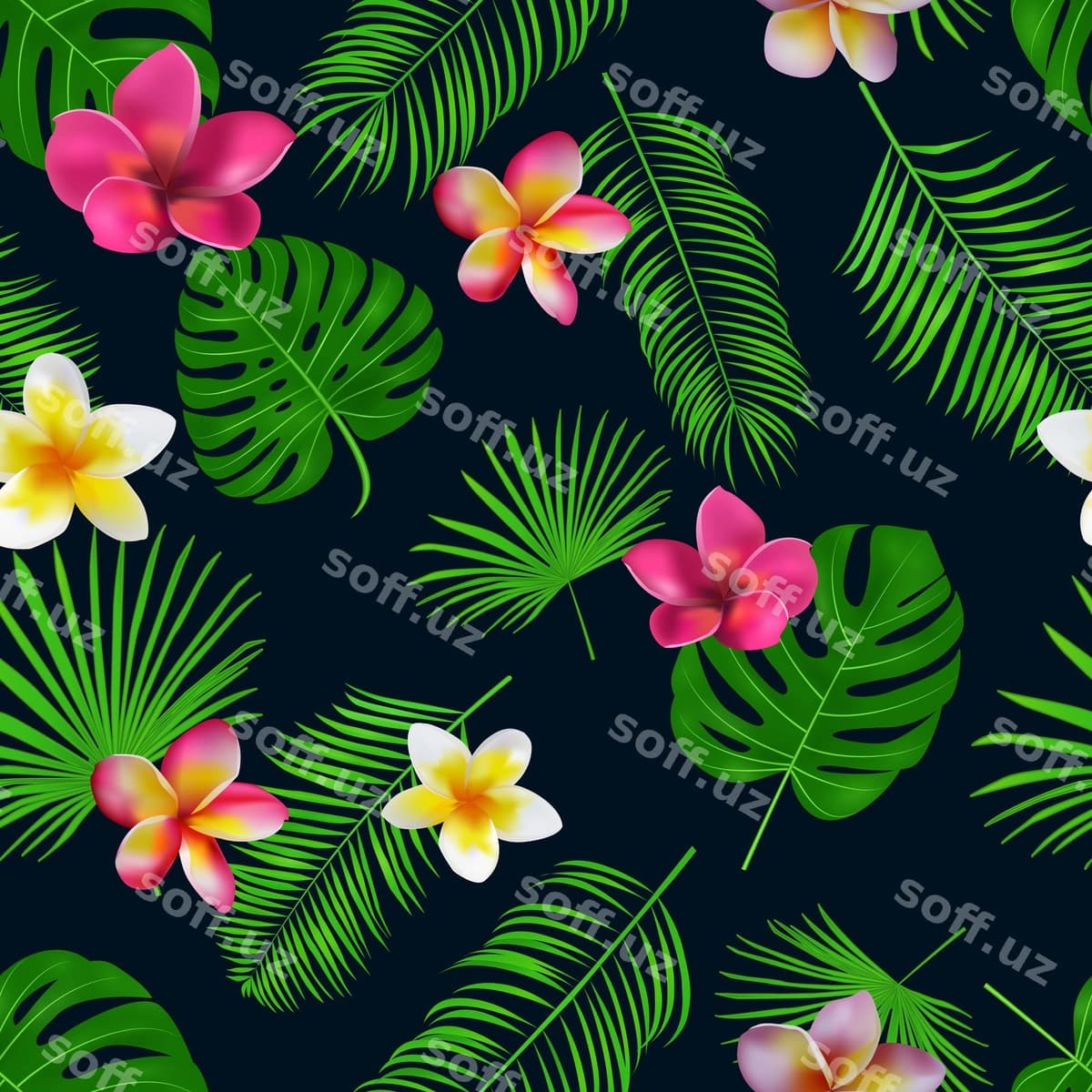 Choksiz qo'lda chizilgan tropik naqsh | Seamless hand drawn tropical pattern