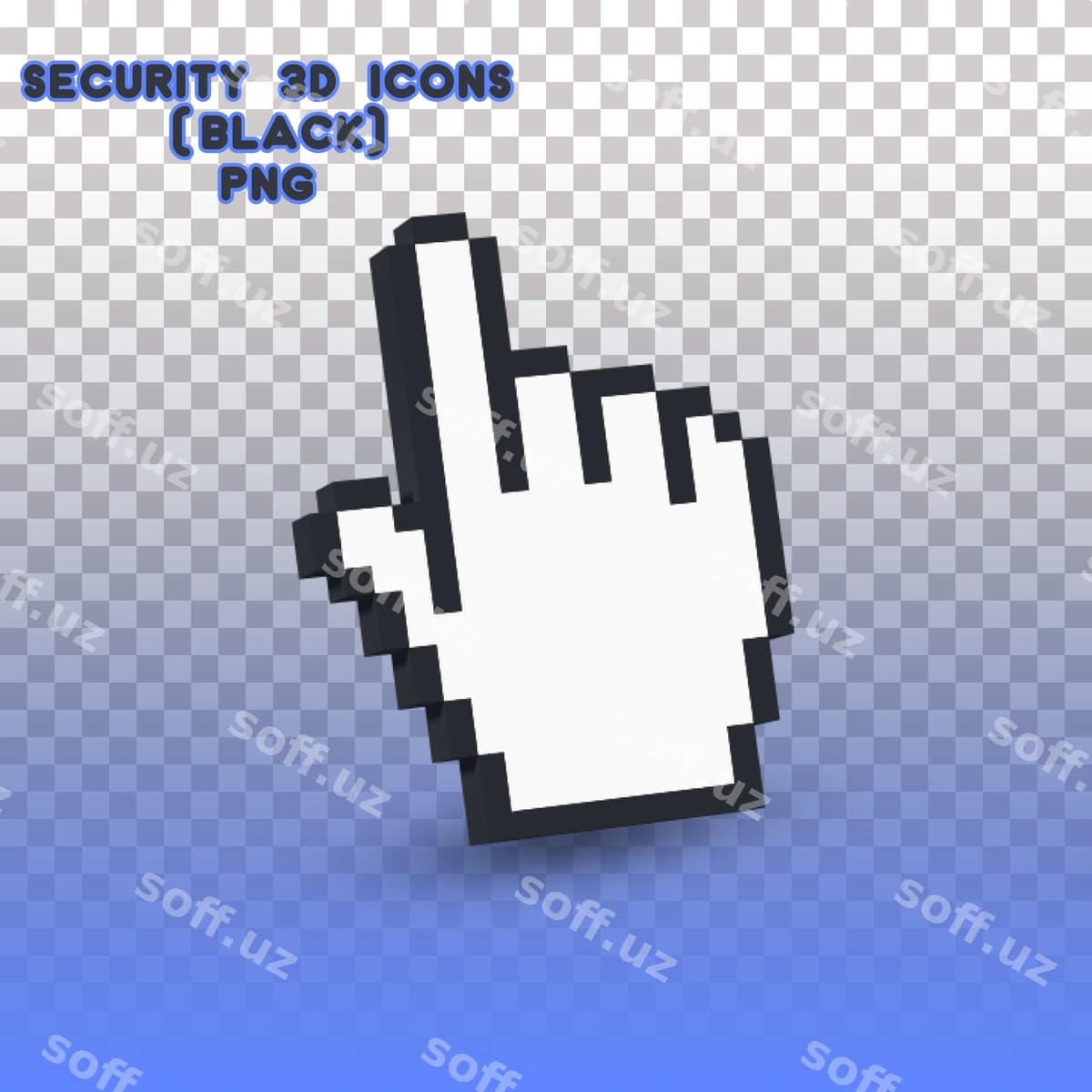 Xavfsizlik 3d ikonkalar ko'rsatgich qora | Security 3d icons pointer black