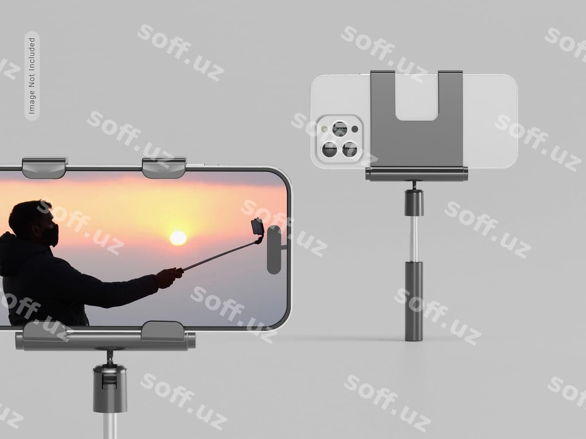 Selfi tayoqchasining maketi | Selfie stick mockup