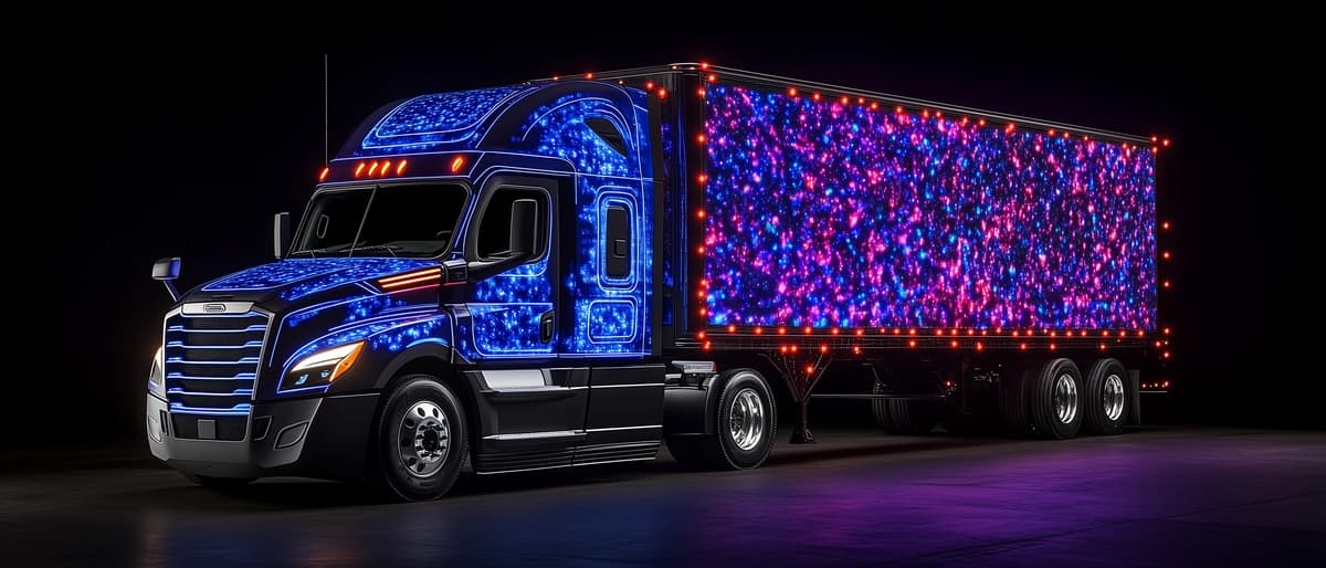 Neon chiroqli yarim yuk mashinasi | Semi truck with neon lights