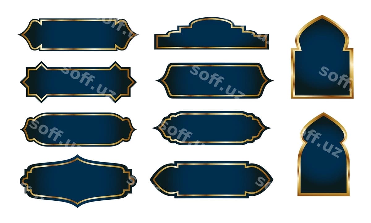 Komplekt elegant islomiy ramka shakli | Set elegant islamic frame shape