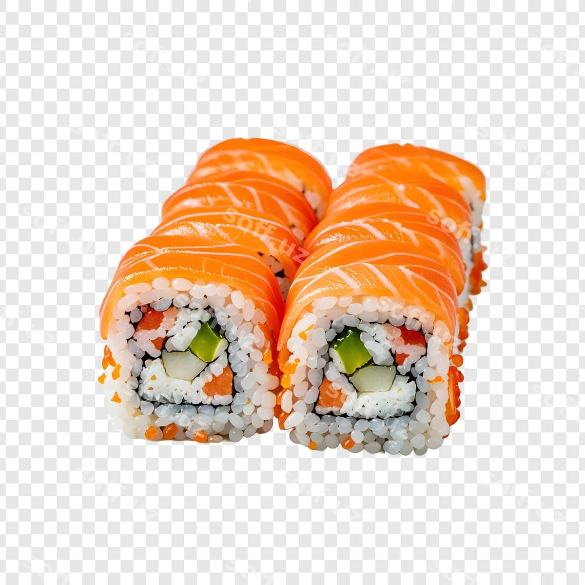 Sushi uchun shaffof orqa fonda oʻrnatish | Set sushi transparent background