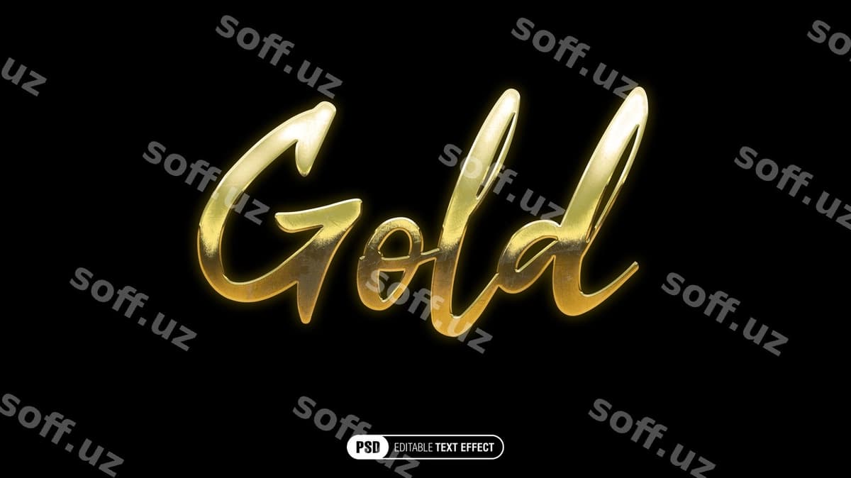 Parqlovchi oltin tekst effekti | Shining gold text effect