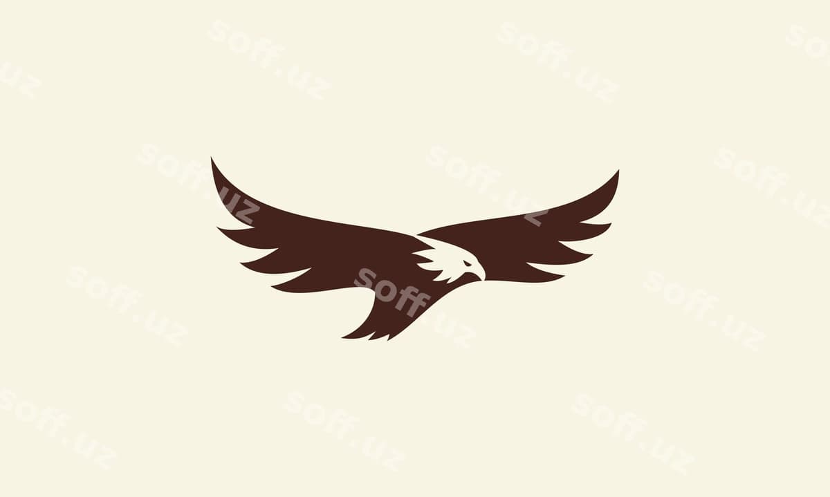 Siluetta burgut uchish logotip shabloni | Silhouette eagle fly logo template