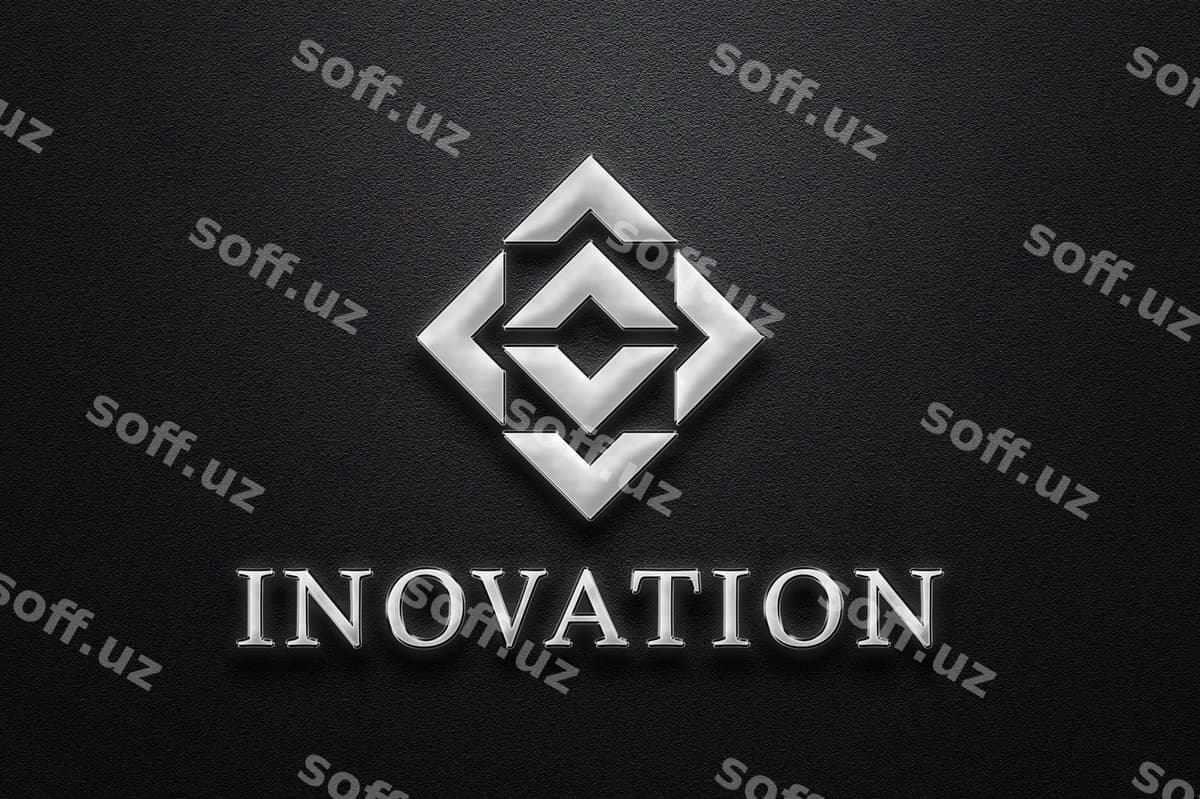 Kino logotipi mockup | Silver sign logo mockup