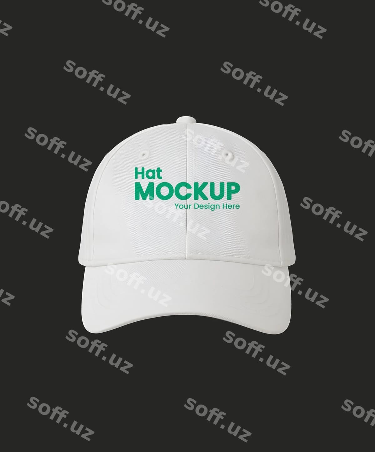 Oddiy oq o'yinak namunasi | Simple white hat mockup