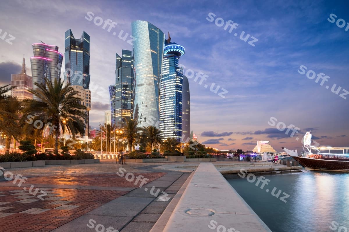 Gömböz binolar sahil kechki | Skyscrapers shore dusk