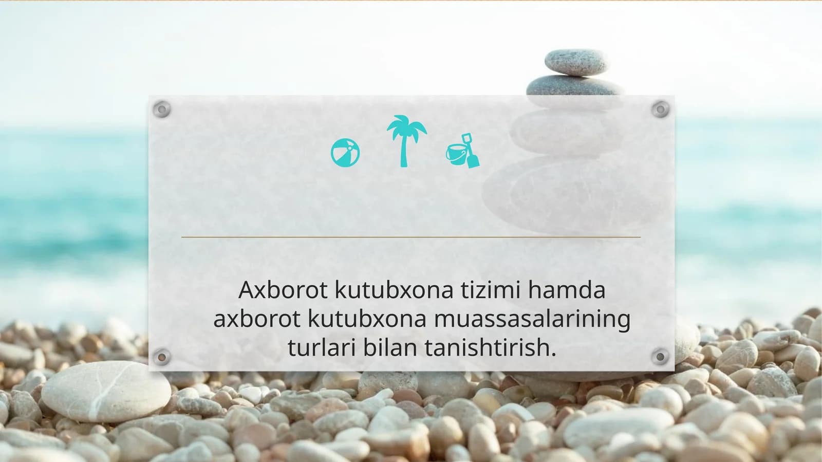 Axborot kutubxona tizimi hamda axborot kutubxona muassasalarining turlari bilan tanishtirish.
