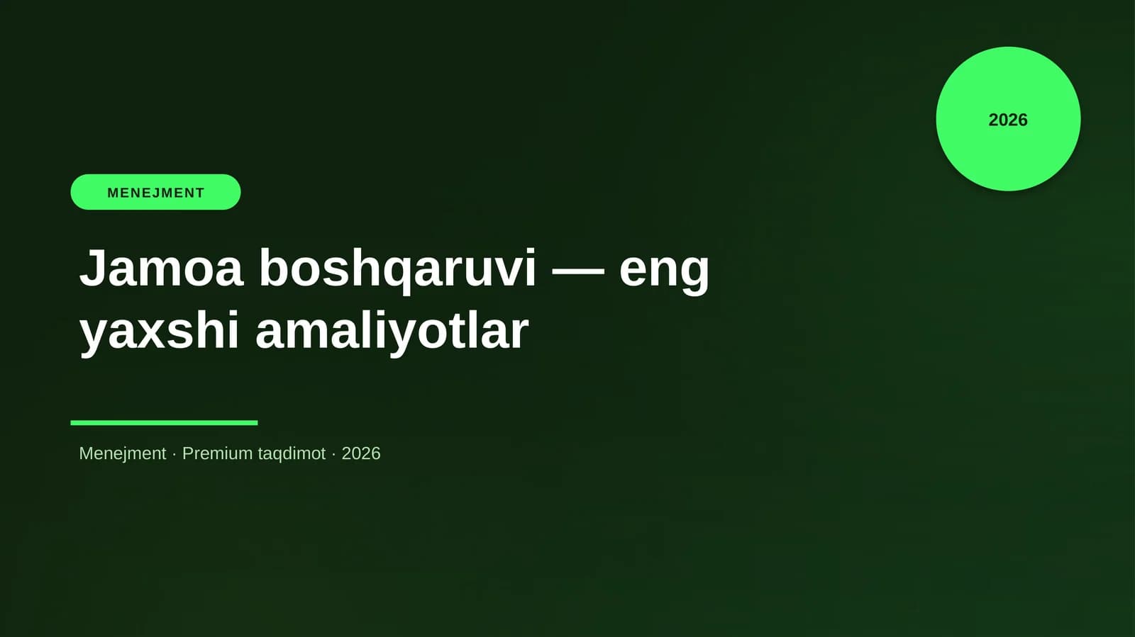 Jamoa boshqaruvi — eng yaxshi amaliyotlar