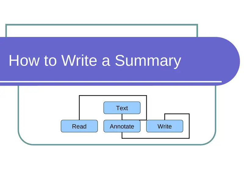 How to Write a Summary