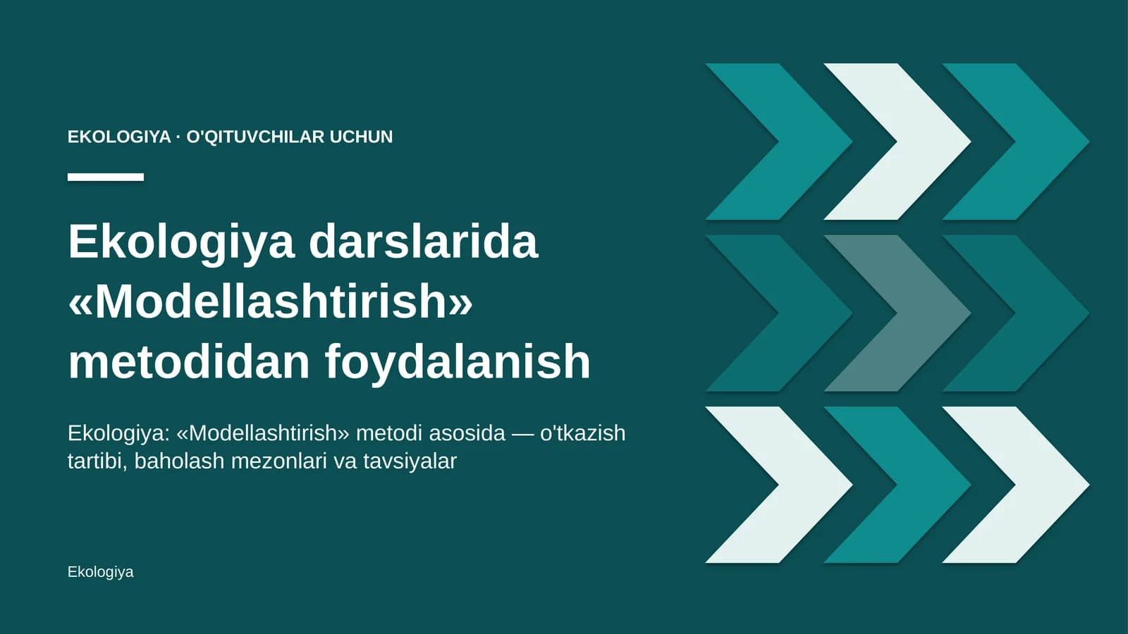 ekologiya darslarida modellashtirish metodidan foydalanish 7526