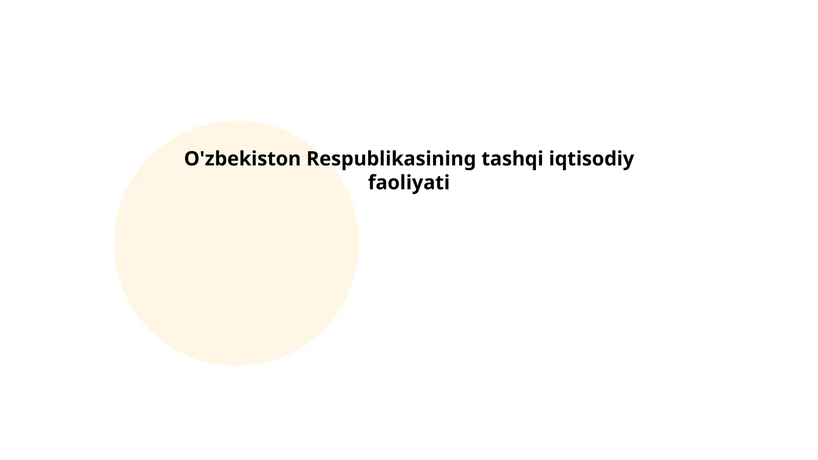 O'zbekiston Respublikasining tashqi savdo siyosati