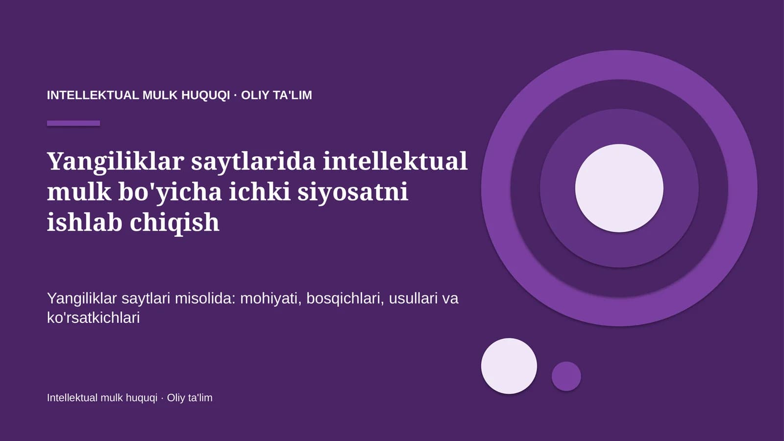 yangiliklar saytlarida intellektual mulk bo'yicha ichki siyosatni ishlab chiqish 8662