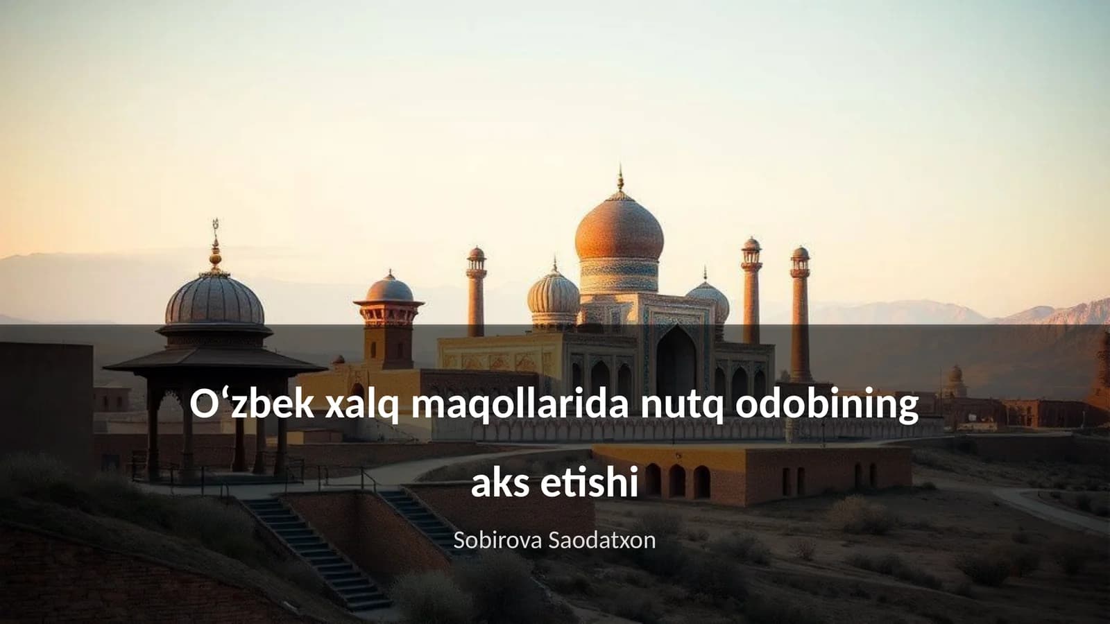 Oʻzbek xalq maqollarida nutq odobining aks etishi