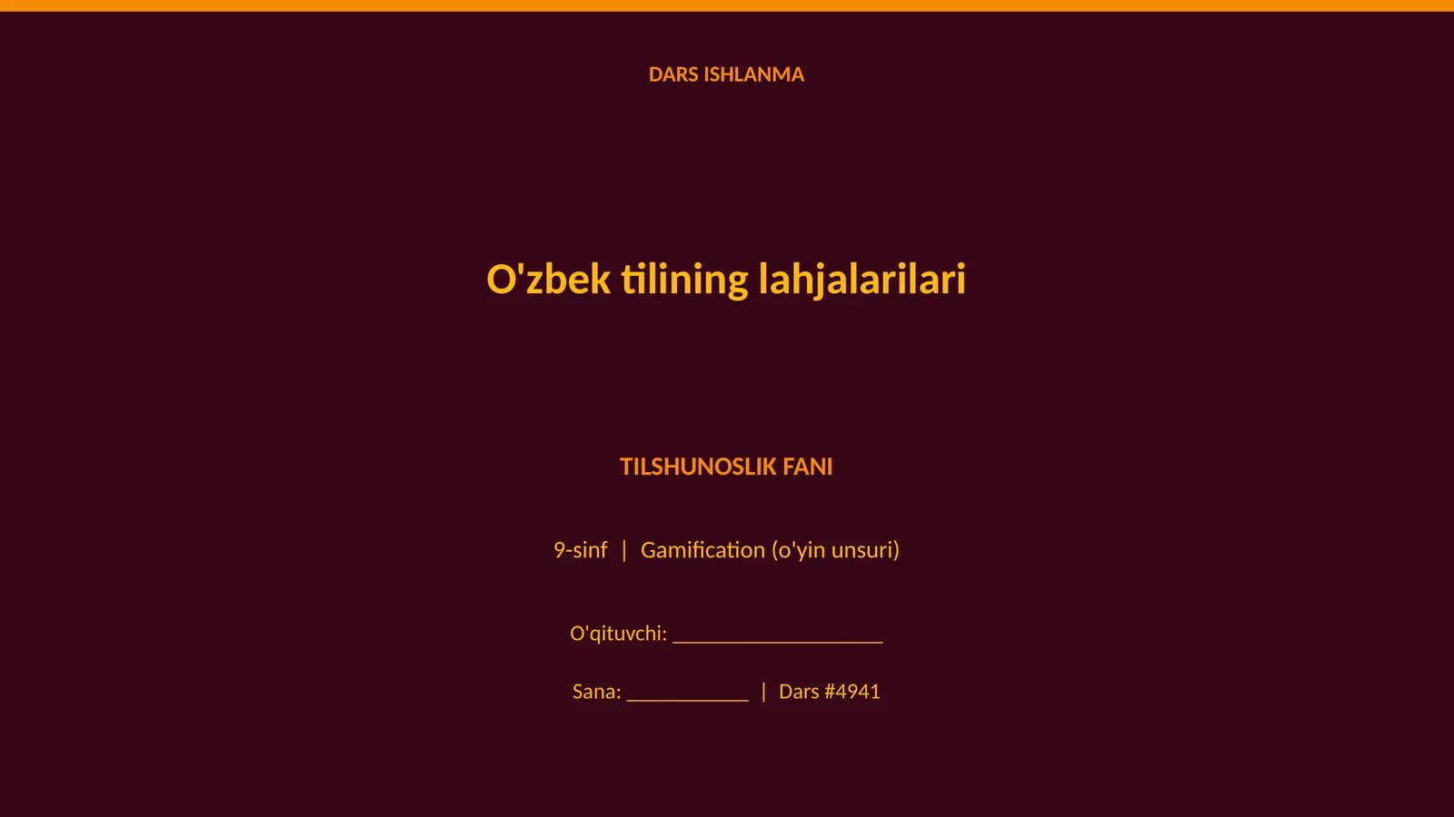 O'zbek tilining lahjalarilari