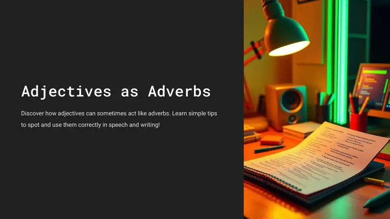 Adjectives as Adverbs