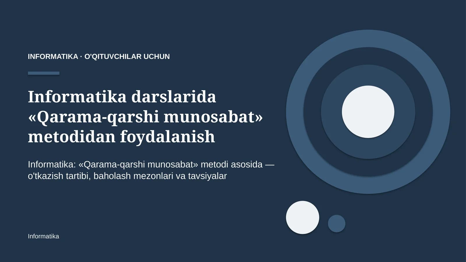 informatika darslarida qarama qarshi munosabat metodidan foydalanish 7650