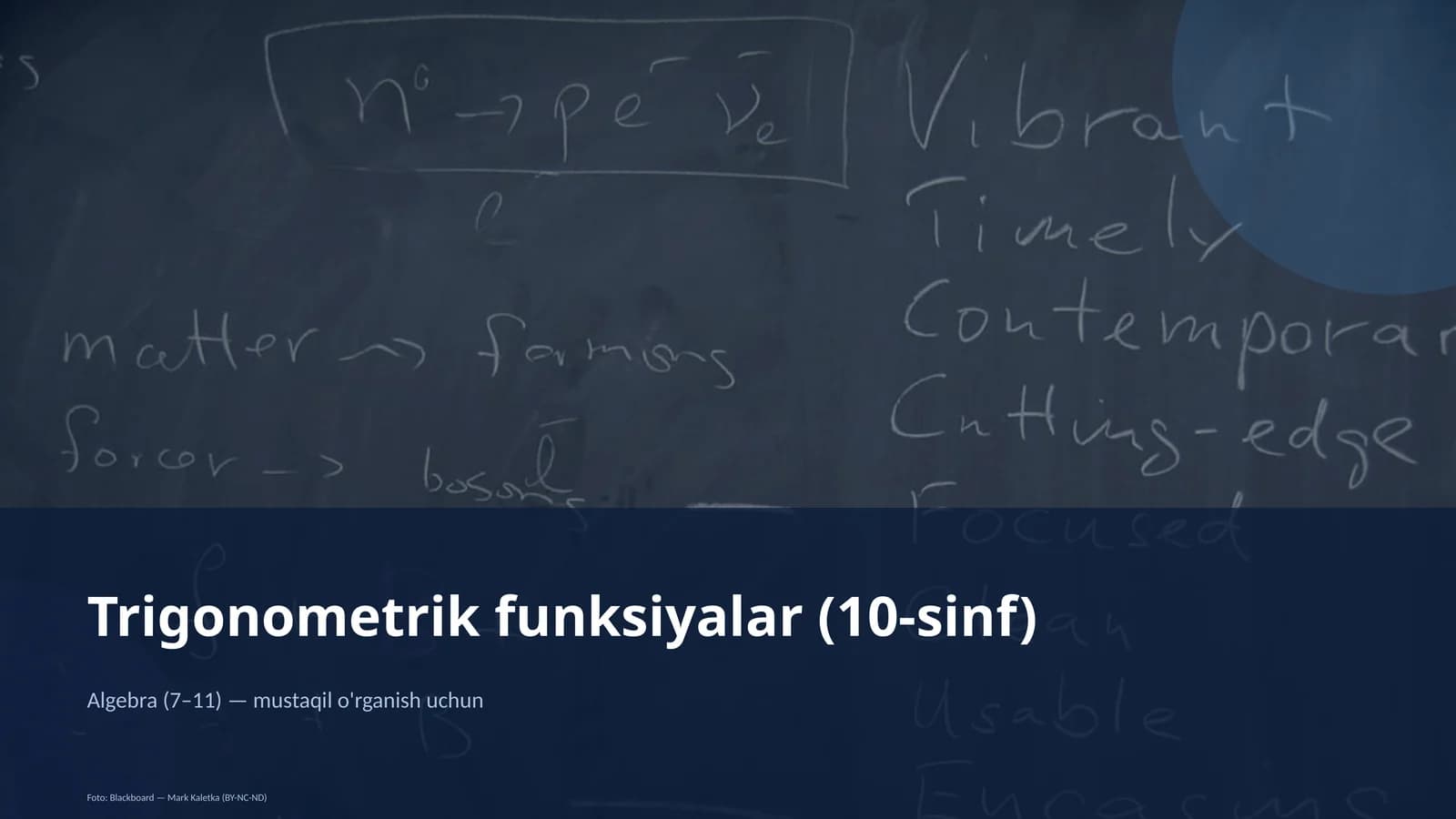 Trigonometrik funksiyalar (10-sinf)