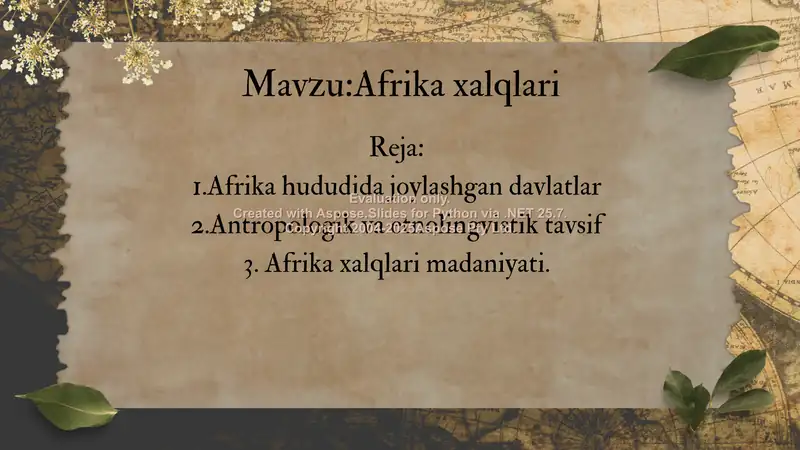 Afrika xalqlari haqida