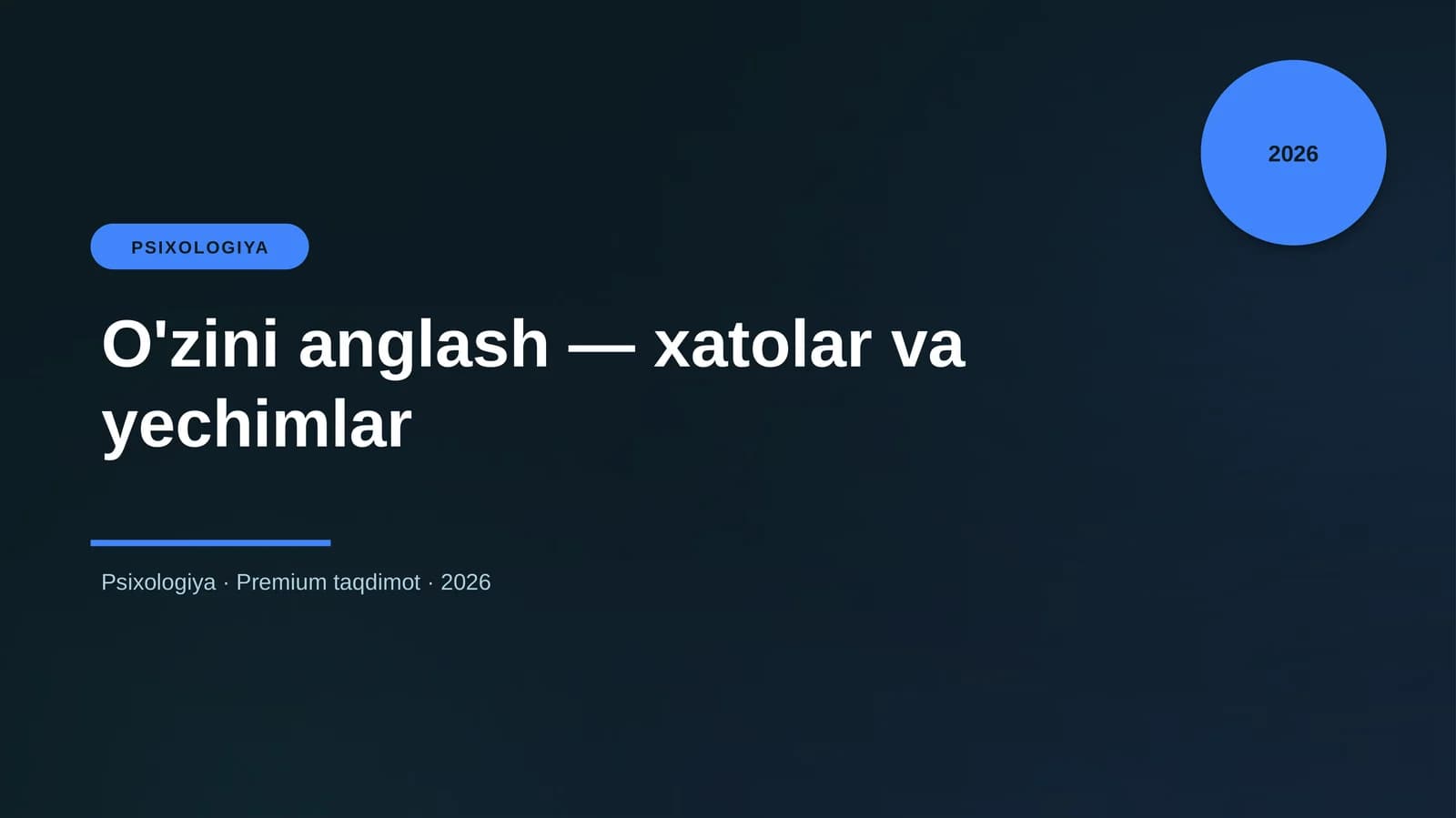 O'zini anglash — xatolar va yechimlar