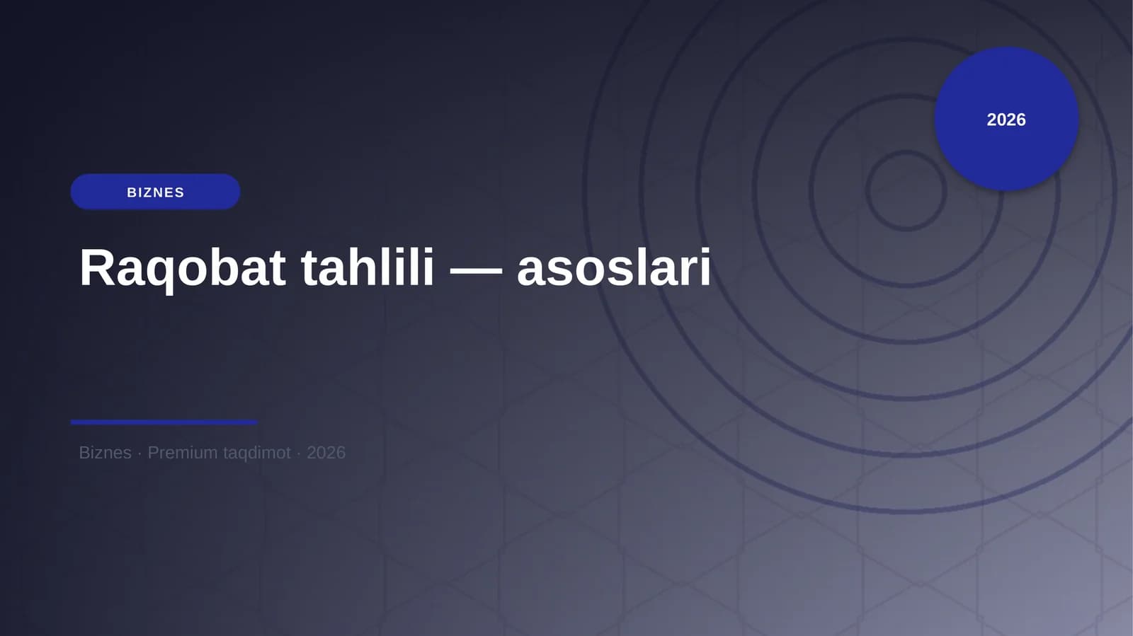 Raqobat tahlili — asoslari