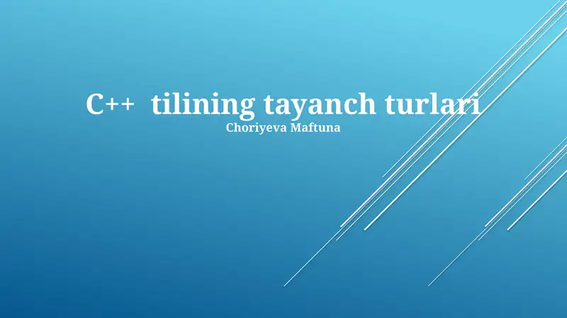 C++ tilining tayanch turlari